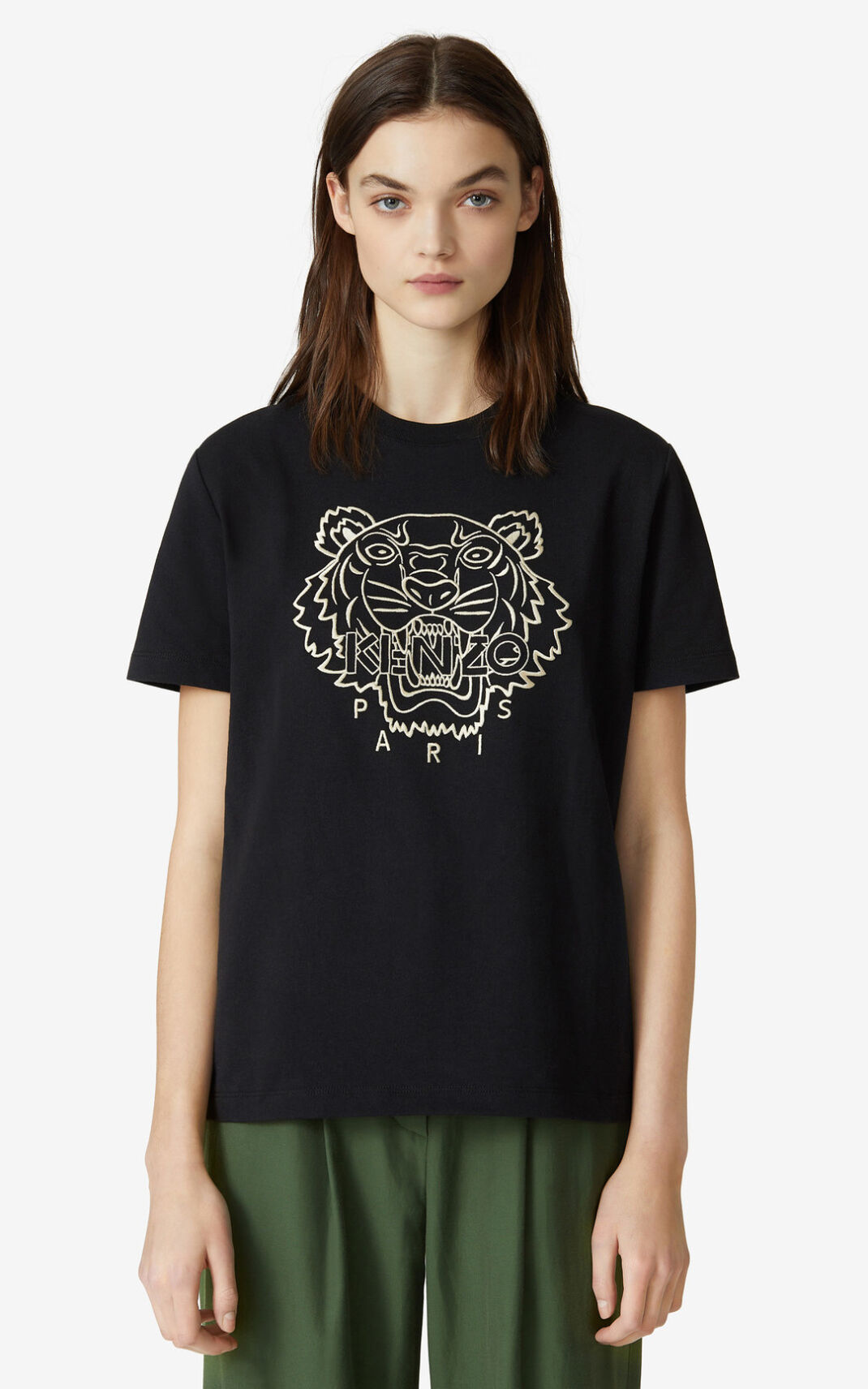 Kenzo Loose Tiger T Shirt Black For Womens 1675CFJUY